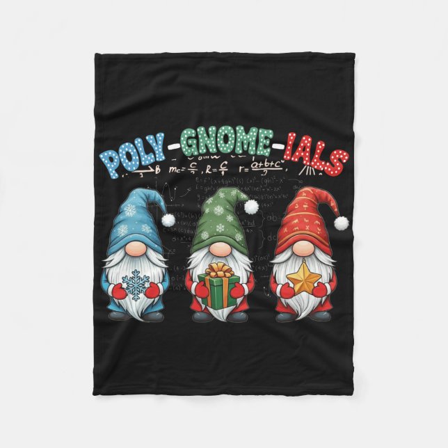 Poly-gnome-ials Algebra Teacher Calculus Funny Mat Fleece Blanket (Front)