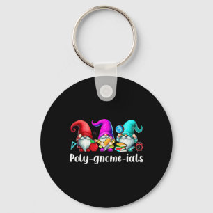Poly-gnome-ials Three Gnomes Funny Teacher Mathema Key Ring