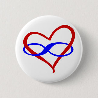 Poly Heart Infinity 6 Cm Round Badge