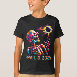 Poly Total Eclipse April 8th 2024 Skeleton T-Shirt