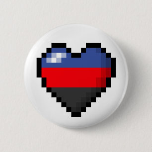 Polyamorous Pixel Heart 6 Cm Round Badge
