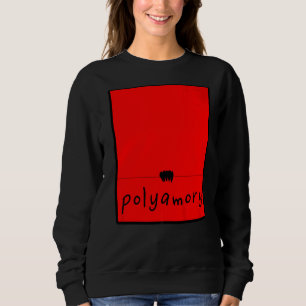 Polyamory Couple Crow Bird Black Red Designer Sweatshirt