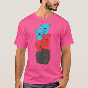 Polyamory Flag Pile Pride Lgbtq Bears Cute Polyamo T-Shirt