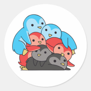 Polyamory Flag Pride Lgbtq Cute Penguin Classic Round Sticker