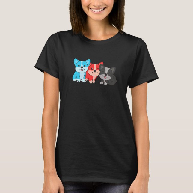 Polyamory Flag Pride Lgbtq Dogs Polyamory Corgi T-Shirt (Front)