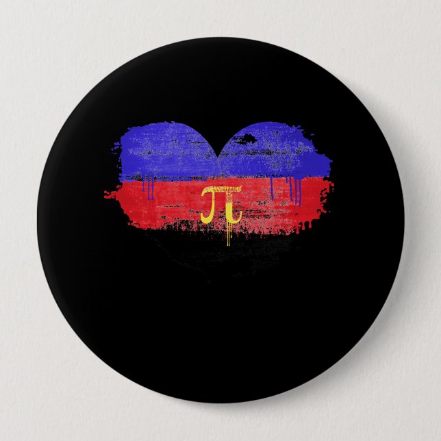 POLYAMORY HEART - POLYAMORY LOVE - SYMBOL - 10 CM ROUND BADGE (Front)