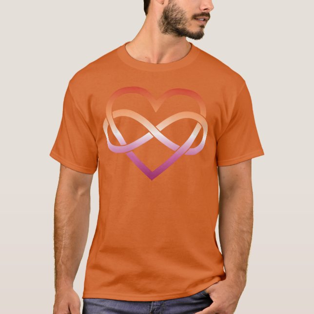 Polyamory Infinity Heart Lesbian T-Shirt (Front)