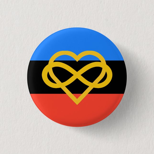 Polyamory Pride Button (Infinity Heart) (Front)