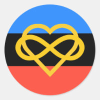 Polyamory Pride Circle Sticker (Infinity Heart)