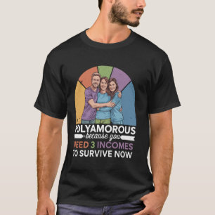 Polyamory Pride Funny Polyamorous Throuple Gay Rel T-Shirt