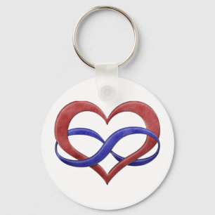 Polyamory Pride Infinity Heart Key Ring