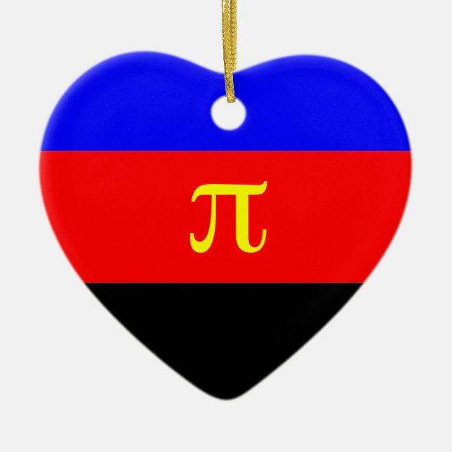 POLYAMORY STRIPES DESIGN CERAMIC TREE DECORATION (Front)