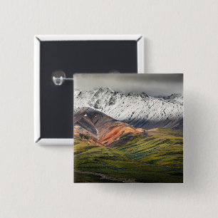 Polychrome mountain, Denali NP, Alaska 15 Cm Square Badge