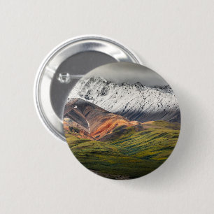 Polychrome mountain, Denali NP, Alaska 6 Cm Round Badge