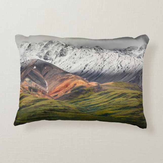 Polychrome mountain, Denali NP, Alaska Decorative Cushion (Back)