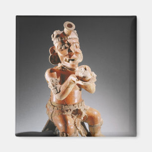 Polychrome two-part effigy vessel, perhaps magnet