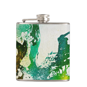 Polychromoptic #5 by Michael Moffa Hip Flask