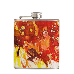 Polychromoptic #9 by Michael Moffa Hip Flask