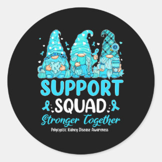 Polycystic Kidney Disease Awareness Gnomies Suppor Classic Round Sticker