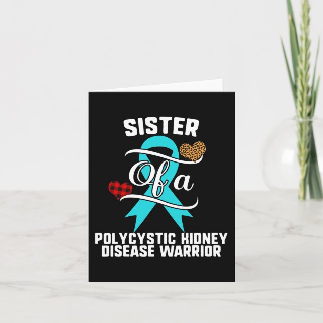 Polycystic Kidney Disease Awareness Leopard Buffal Card (Front)