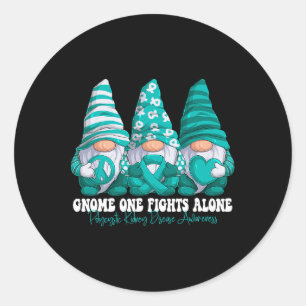 Polycystic Kidney Disease Awareness Month Teal Rib Classic Round Sticker