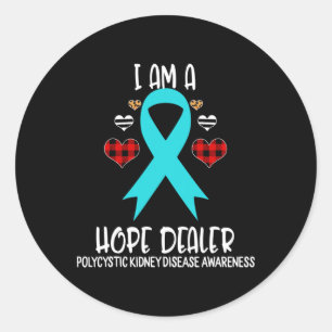 Polycystic Kidney Disease Awareness Ribbon I Am A Classic Round Sticker