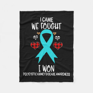 Polycystic Kidney Disease Awareness Ribbon I Came  Fleece Blanket