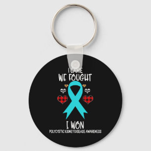 Polycystic Kidney Disease Awareness Ribbon I Came Key Ring
