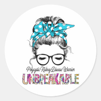 Polycystic Kidney Disease Awareness Ribbon Support Classic Round Sticker