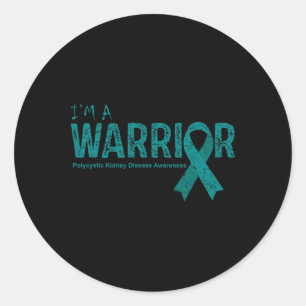 Polycystic Kidney Disease Awareness Warrior Classic Round Sticker