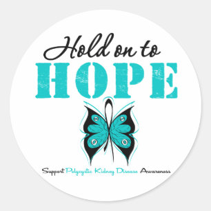 Polycystic Kidney Disease Hold On To Hope Classic Round Sticker