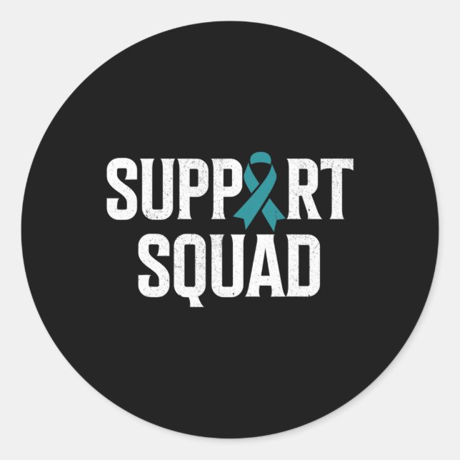 Polycystic Kidney Disease Warrior Support Squad  Classic Round Sticker (Front)