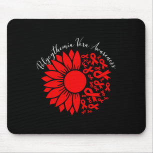 Polycythemia Vera Awareness Red Sunflower Mpn Bloo Mouse Pad