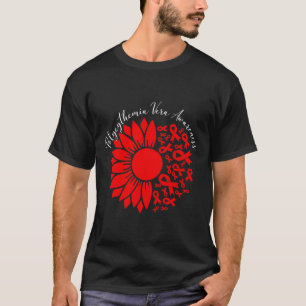 Polycythemia Vera Awareness Red Sunflower Mpn Bloo T-Shirt
