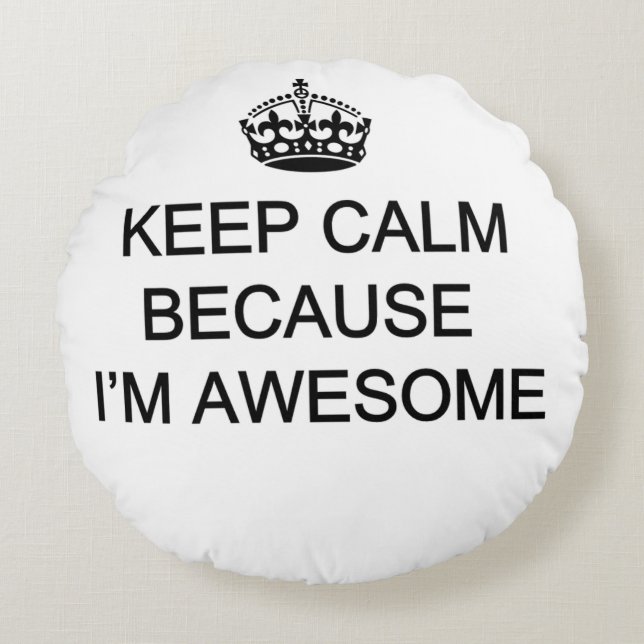 Polyester Round Pillow (16") Keep Calm(customise) (Front)