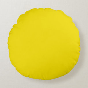 Polyester Round Throw Pillow (16"), Lemon Yellow