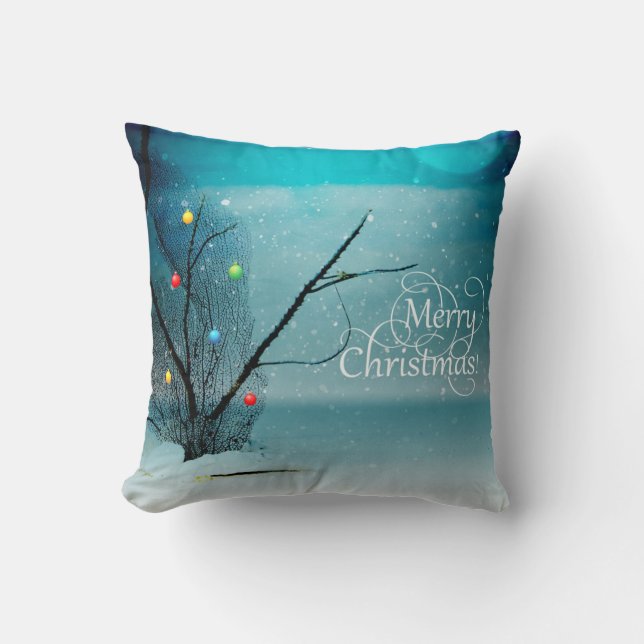 Polyester Throw Pillow 16" x 16" - Beach - Merry (Front)