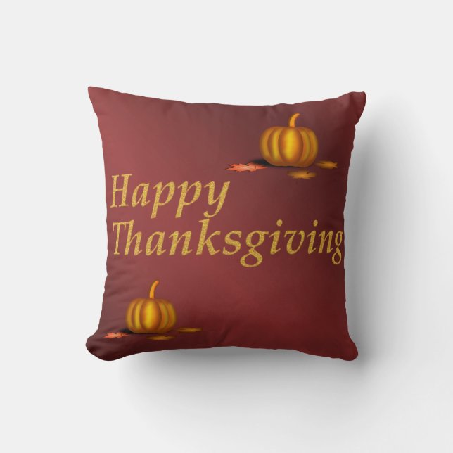 Polyester Throw Pillow,thanksgiving,colourful Cushion (Front)