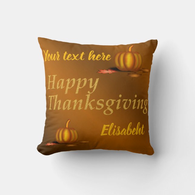 Polyester Throw Pillow,thanksgiving,colourful Cushion (Front)