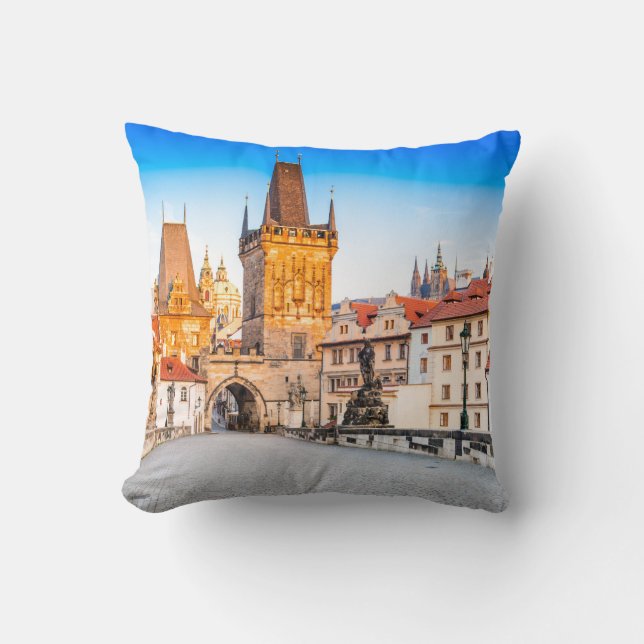 Polyester Throw Pillow, Throw Pillow Prague (Front)