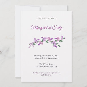 Polygala September Bush 60th Birthday Invitation
