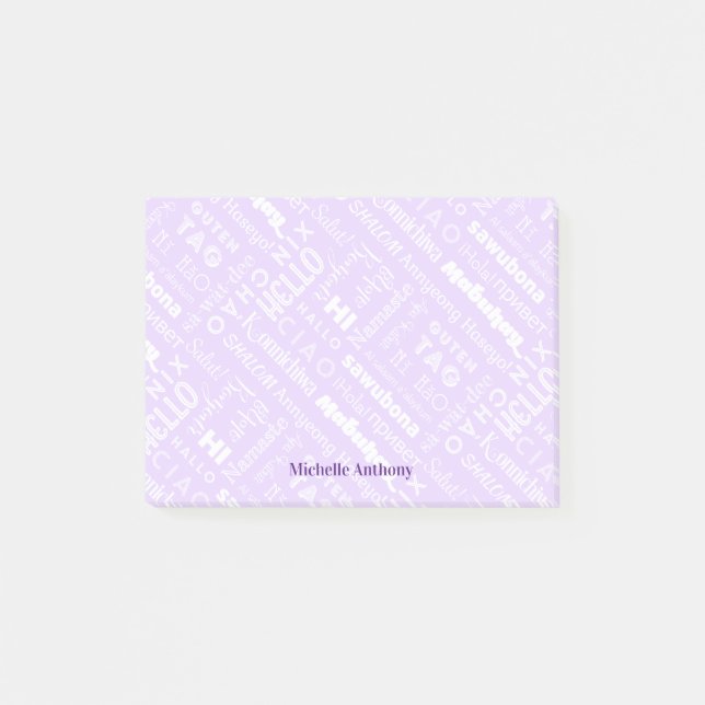 Polyglot Hello Around the World Notes (Front)