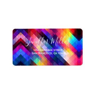 Polygon abstract colourful pattern label