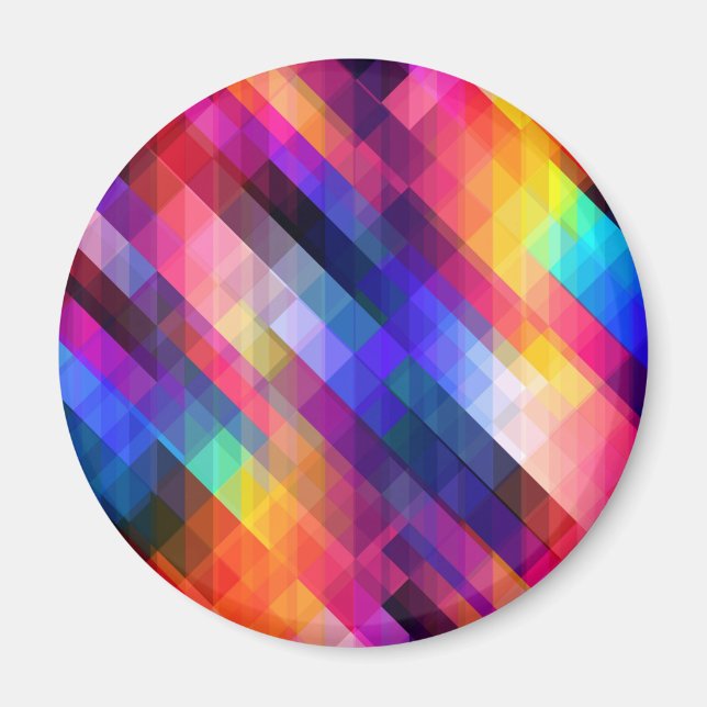 Polygon abstract colourful pattern magnet (Front)