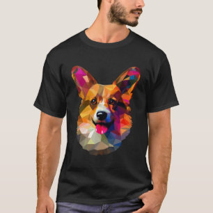 Polygon Abstract Geometric Pembroke Welsh Corgi Po T-Shirt