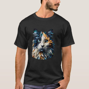 Polygon Art Balinese Cat Longhaired Siamese T-Shirt