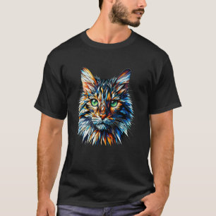 Polygon Art Bengal Cat T-Shirt