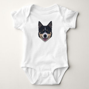 Polygon Art - Dog Wolves - Wild Sweet Animals Baby Bodysuit