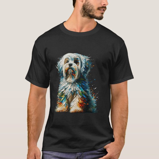 Polygon Art Maltese Malteses T-Shirt (Front)