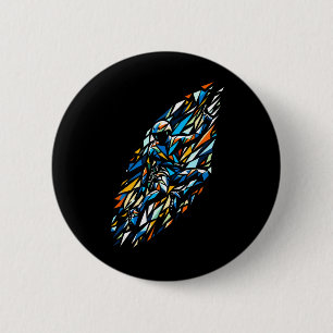Polygon Art Rock Climber Climbing Bouldering Bould 6 Cm Round Badge